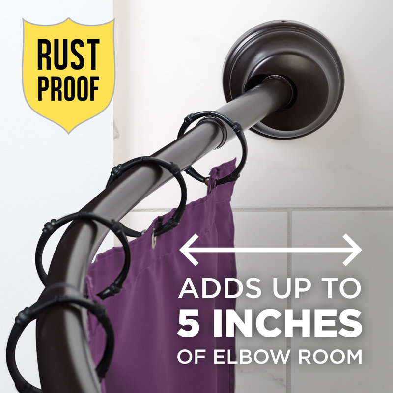 Zenna Home 40" Neverrust Rustproof Dual Mount Curved Stall Shower Rod